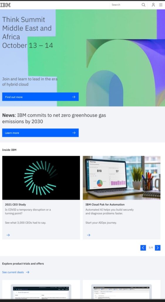 موقع منصة IBM